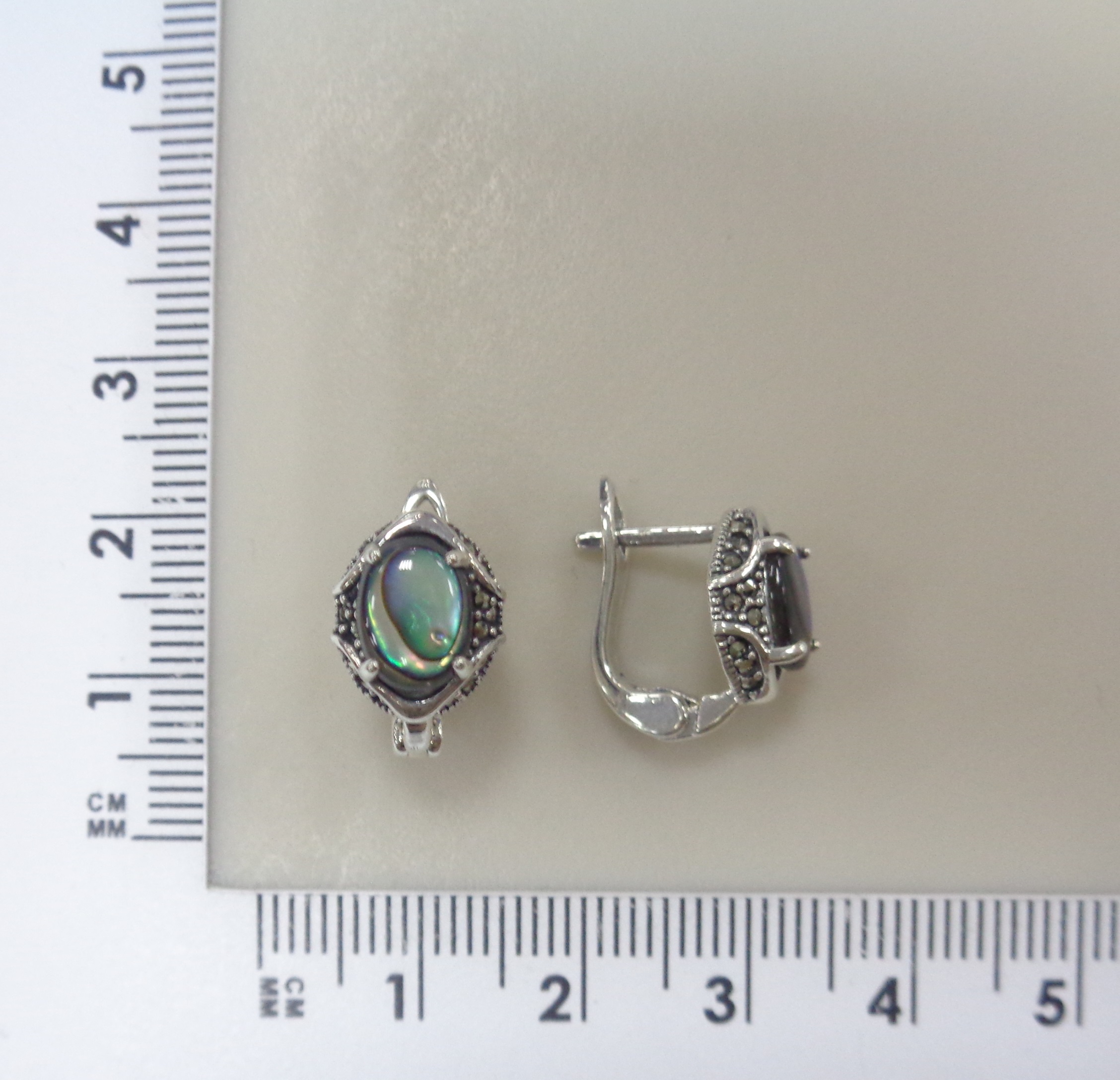 Серебряные серьги с перламутром абалон